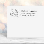 リーフアドレスに浮かぶ、かわいい小さなマウス セルフインキングスタンプ