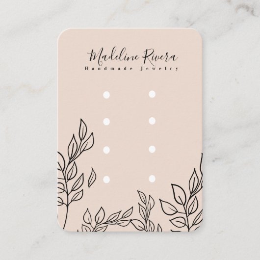 リーフアーティザンイヤリングスタッド表示カード コーリングカード (正面)