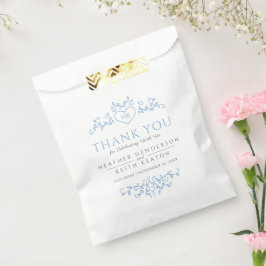 リーフアートハートモノグラム結婚ブルー感謝していのユーザ フェイバーバッグ