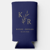 リーフィイニシャル結婚の婚約パーティ スリム缶クーラー (正面)