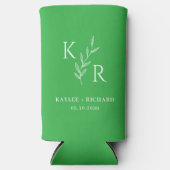 リーフィイニシャル結婚の婚約パーティ スリム缶クーラー (正面)