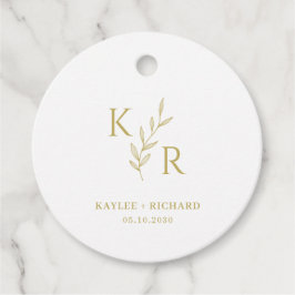 リーフィイニシャル結婚ズブライダル婚約リハーサル フェイバータグ