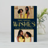 リーフィウィッシュフォイルホリデーカード編集可能カラー 箔招待状 (立ち正面)