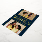 リーフィウィッシュフォイルホリデーカード編集可能カラー 箔招待状 (回転した状態)