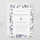 リーフィエレガンスブルー&グリーンウォーター結婚カラー 招待状 (正面)