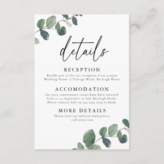 リーフィグリーンエレガンス結婚ズ詳細 エンクロージャーカード (正面)