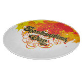 リーフィタイポグラフィ感謝祭の日言葉 カッティングボード (角)