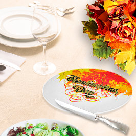 リーフィタイポグラフィ感謝祭の日言葉 カッティングボード