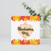 リーフィタイポグラフィ感謝祭の日言葉 シーズンカード (スタンド正面)