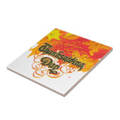 リーフィタイポグラフィ感謝祭の日言葉 タイル (側面)