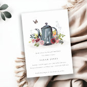 リーフィバラフローラティーポットエイジ誕生日招待状 サンキューカード