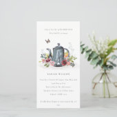 リーフィバラフローラティーポットエイジ誕生日招待状 サンキューカード (スタンド正面)