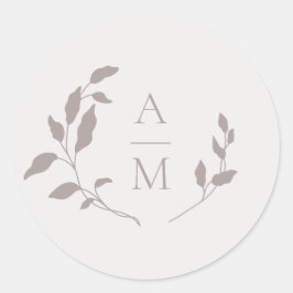 リーフィリースイニシャル結婚ズのシール ラウンドシール