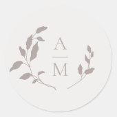 リーフィリースイニシャル結婚ズのシール ラウンドシール (正面)