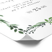 リーフィーな水彩幾何学的なゲストブック ウェディング ポスター (角)