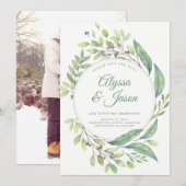 リーフィーグリーン | 写真と名前でセーブ・ザ・デート セーブザデート (正面/裏面)