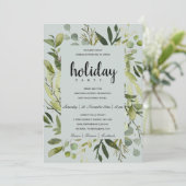 リーフィーフレーム　グリーン　グレー　コーポレート　ホリデーパーティー 招待状 (スタンド正面)