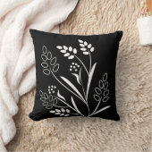 リーフィーフローラオンブラック クッション (ブランケット)