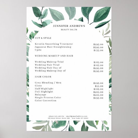 リーフィープライスリストポスター ポスター (正面)