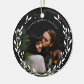 リーフィーリースファースト結婚したクリスマス セラミックオーナメント (左)