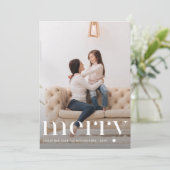 リーフィー白黒プリントメリークリスマスフォト 招待状 (スタンド正面)