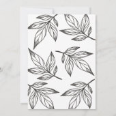 リーフィー白黒プリントメリークリスマスフォト 招待状 (裏面)