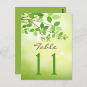 リーフィ枝結婚のテーブル番号はがき ポストカード (正面/裏面)