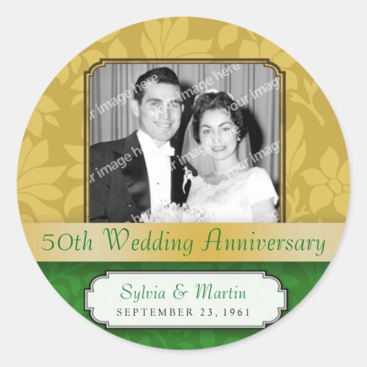 リーフィ金ゴールドダマスク50周年記念 ラウンドシール (正面)