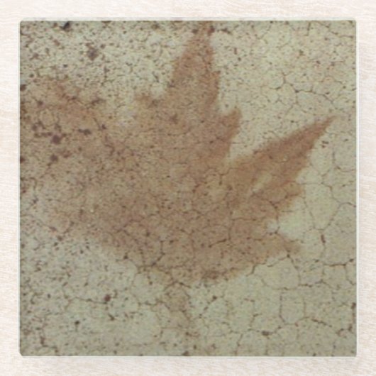 リーフインプリント付きガラスコースター ガラスコースター (正面)