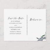 リーフウォーターカラー | 写真付きでおめでたい日を保存 案内ポストカード (裏面)