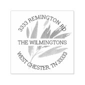 リーフエレガントア芸術的ラウンド差出人住所 セルフインキングスタンプ (デザイン)