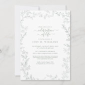 リーフエレガントセージ緑のお祝いの生活 招待状 (正面)