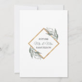 リーフエレガントセージ金ゴールド婚約パーティ 招待状 (裏面)