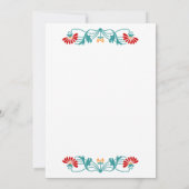 リーフエレガントフローラと渦巻きブライダルシャワー 招待状 (裏面)