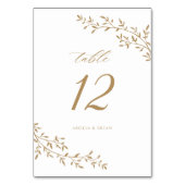 リーフエレガントブランチ植物性金ゴールド結婚ズ テーブルナンバー (裏面)