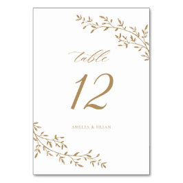 リーフエレガントブランチ植物性金ゴールド結婚ズ テーブルナンバー