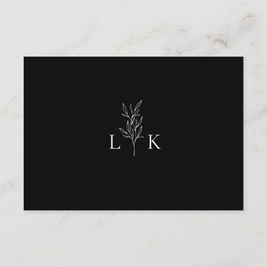 リーフエレガントモノグラム結婚のQRコード詳細 エンクロージャーカード (裏面)