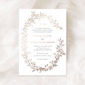 リーフエレガントリースバラゴールドフォイル結婚ズ 箔招待状