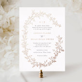 リーフエレガントリースバラゴールドフォイル結婚ズ 箔招待状