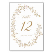 リーフエレガントリース植物性金ゴールド結婚ズ テーブルナンバー (正面)