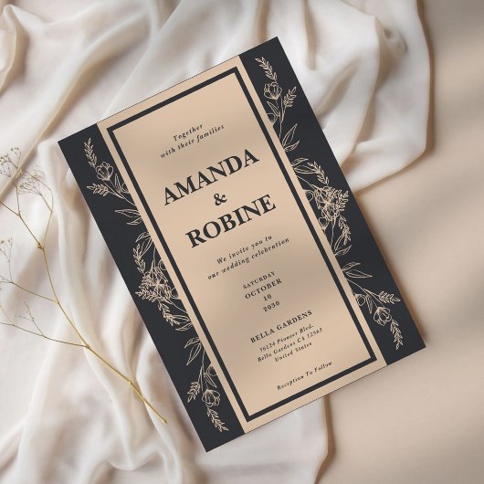 リーフエレガント結婚式招待状 招待状