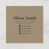 リーフオーガニック美しいスクエアビジネスカード スクエア名刺 (裏面)