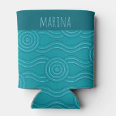 リーフカスタマイズ可能な名前オーストラリアのDreamtime Art 缶クーラー (裏面)