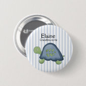 リーフカメ名タグボパーソナライズされたタン 缶バッジ (正面&裏面)