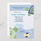 リーフカメ&フィッシュ5x7カスタム誕生日招待状 招待状 (正面/裏面)