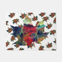 リーフカラフルアートドアマット