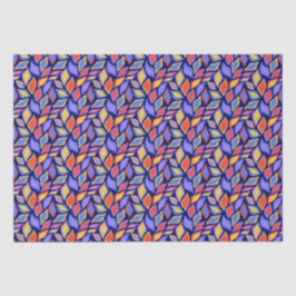 リーフカラフルパターンティッシュペーパー 薄葉紙