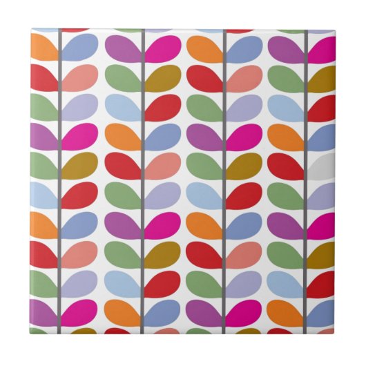 リーフカラフルパターン タイル (正面)