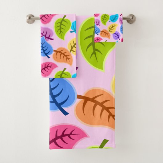 リーフカラフルパターン バスタオルセット (インサイチュ)