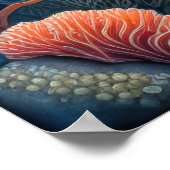 リーフカラフルフ絵画ィッシュの水色3:2 ポスター (角)